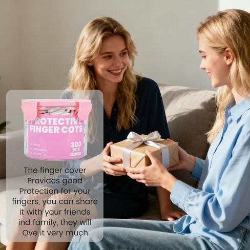 Professional Rubber Finger Cots - Textured Grip & Latex-Free Finger Tip Protectors for Counting Money, Handling Paper, Reusable Protective Guards 2.67" x 0.98", Labor Protection Finger Guards (300PCS) in Kuwait