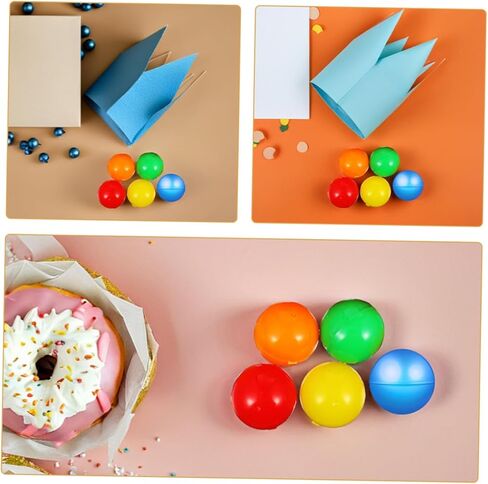 Toyvian 100pcs Colorful Raffle Balls 4cm Fillable Mini Plastic Balls for Party Games Vending Machines and Fun Raffle Drawings in Kuwait