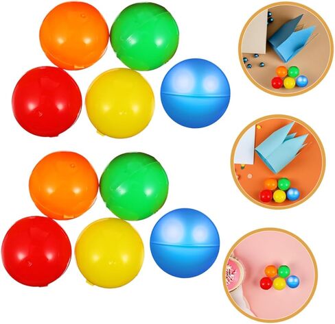 Toyvian 100pcs Colorful Raffle Balls 4cm Fillable Mini Plastic Balls for Party Games Vending Machines and Fun Raffle Drawings in Kuwait