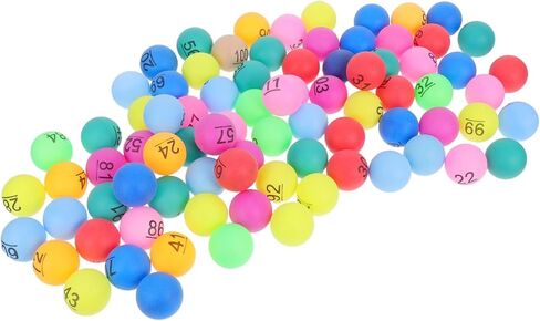 100 قطعة من كرات السحب المرقمة: كرات بينجو بلاستيكية 4 سم - مرقمة 1-100 وملونة - كرات ألعاب صغيرة لألعاب حفلات السحب والأنشطة التعليمية in Saudi Arabia
