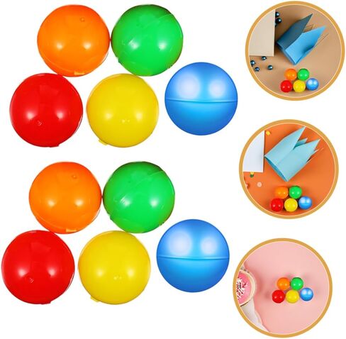 Kisangel 100pcs Colorful Raffle Balls 4cm Openable Plastic Capsules for Kids Party Games Vending Machine Prizes and Drawing Events in Kuwait