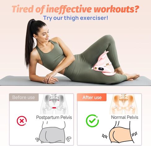 Thigh Exerciser, Pelvic Floor Muscle Trainer, Inner Thigh Kegel Exercise Workout Equipment for Women and Men, Home Fitness Strengthen Machine for HIPS, Butt, Legs in Saudi Arabia