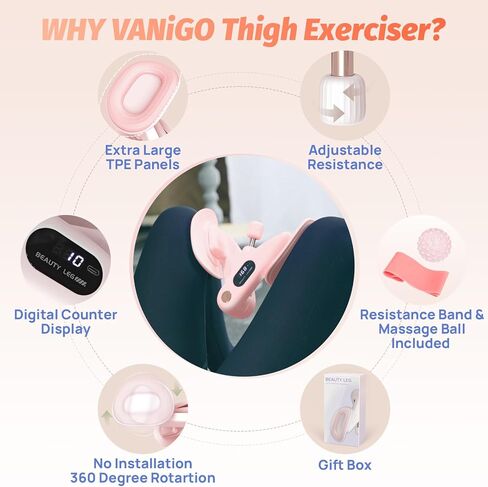 Thigh Exerciser, Pelvic Floor Muscle Trainer, Inner Thigh Kegel Exercise Workout Equipment for Women and Men, Home Fitness Strengthen Machine for HIPS, Butt, Legs in Saudi Arabia