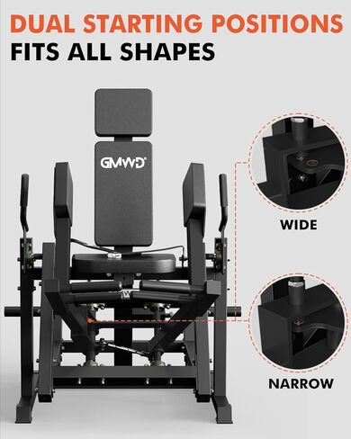 GMWD Hip Abductor Machine, 3D ARC Motion Hip Abductor Machine, 300lbs Capacity Plate Loaded Hip Abduction Machine, Inner and Outer Thigh Machine for Home Gym in Kuwait