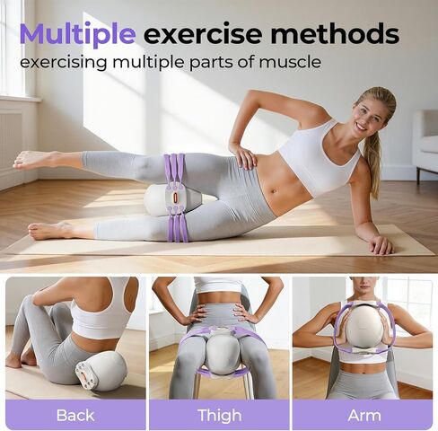 FEIERDUN Thigh Master, Kegel Exerciser, Pelvic Floor Muscle Trainer for Women, Adjustable 5-Level Resistance, Inner/Outer Thigh Leg Hip Glute Arm Toner,Leg-Shaping Ball-Purple in Kuwait