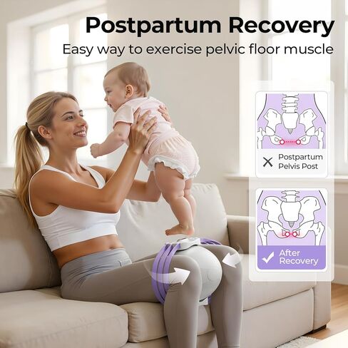 FEIERDUN Thigh Master, Kegel Exerciser, Pelvic Floor Muscle Trainer for Women, Adjustable 5-Level Resistance, Inner/Outer Thigh Leg Hip Glute Arm Toner,Leg-Shaping Ball-Purple in Kuwait