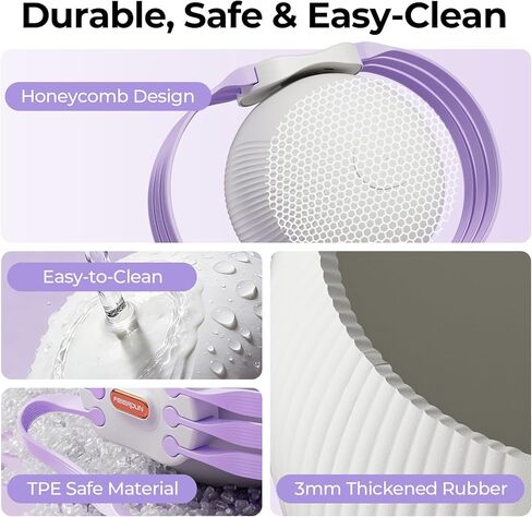 FEIERDUN Thigh Master, Kegel Exerciser, Pelvic Floor Muscle Trainer for Women, Adjustable 5-Level Resistance, Inner/Outer Thigh Leg Hip Glute Arm Toner,Leg-Shaping Ball-Purple in Kuwait