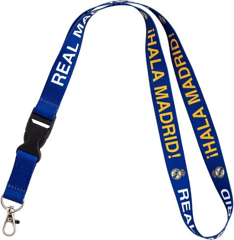 صبار الصحراء Real Madrid FC Lanyard Los Blancos Madridistas فريق كرة القدم مفاتيح السيارة معرف شارة حامل سلسلة مفاتيح قابلة للفصل مشبك مشبك (حبل C) in Saudi Arabia