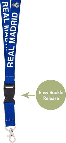 صبار الصحراء Real Madrid FC Lanyard Los Blancos Madridistas فريق كرة القدم مفاتيح السيارة معرف شارة حامل سلسلة مفاتيح قابلة للفصل مشبك مشبك (حبل C) in Saudi Arabia
