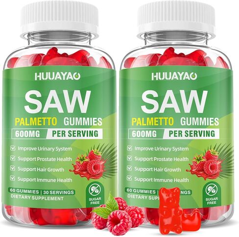 مضغ البلميط المنشاري 600 ملغ من مكمل البلميط المنشاري مع زيت بذور اليقطين والبيوتين ومكملات صحة البروستاتا للرجال، مانع DHT المتقدم، دعم صحة الشعر والمسالك البولية، نكهة التوت، 60 قطعة in Kuwait