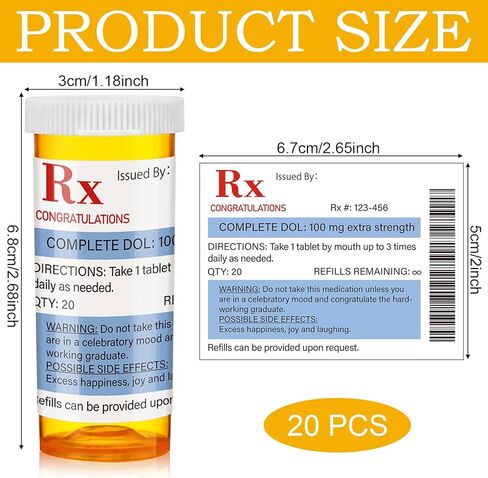 Kigeli 40 Pcs/ 20 Set Nurse Graduation Party Decoration Supplies Medication Pill Bottles Label Stickers Class of 2026 Nursing Graduation Party Favors for Pharmacist Registered BSN RN Pharmd Medical in Saudi Arabia