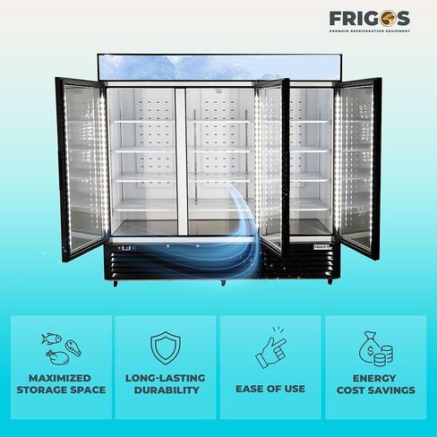 Frigos Premium FGP-FZM-72 3-Glass Door Merchandiser Freezer 72 Cu Ft - Ideal for Commercial Kitchen - Included Liftgate in Kuwait