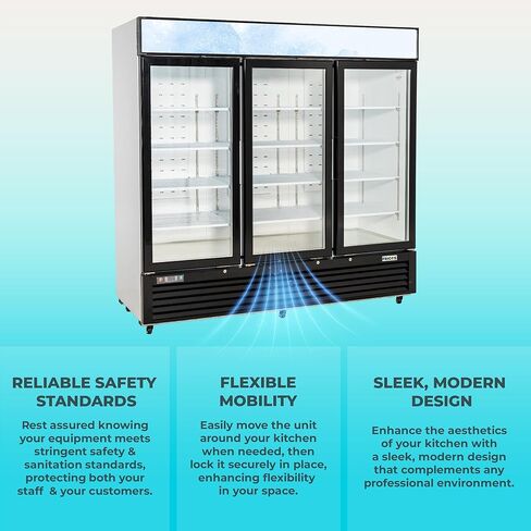 Frigos Premium FGP-FZM-72 3-Glass Door Merchandiser Freezer 72 Cu Ft - Ideal for Commercial Kitchen - Included Liftgate in Kuwait