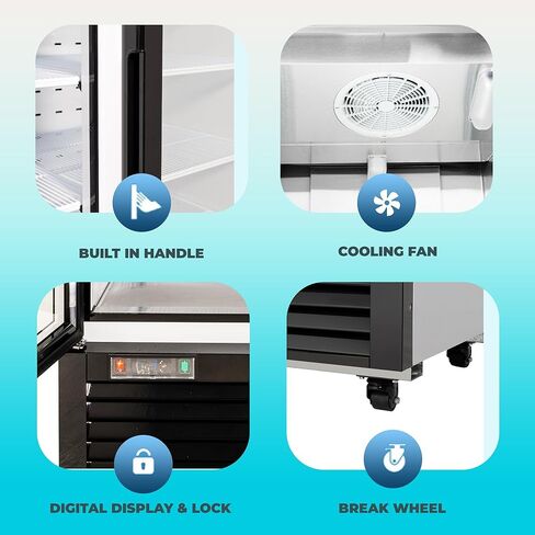 Frigos Premium FGP-RFM-49 54.4" Two Swing Glass Door Merchandiser Refrigerator 49 Cu Ft White - Display Beverage Fridge Ideal for Commercial Kitchen - Included Liftgate in Kuwait