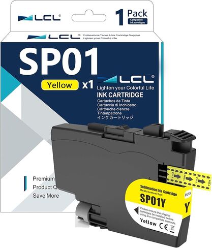 LCL SP-1 SP01 تسامي خراطيش حبر SP01YS حبر عالي السعة متوافقة مع طابعات الأخ Thermo SP-1 (صفراء واحدة) in Saudi Arabia