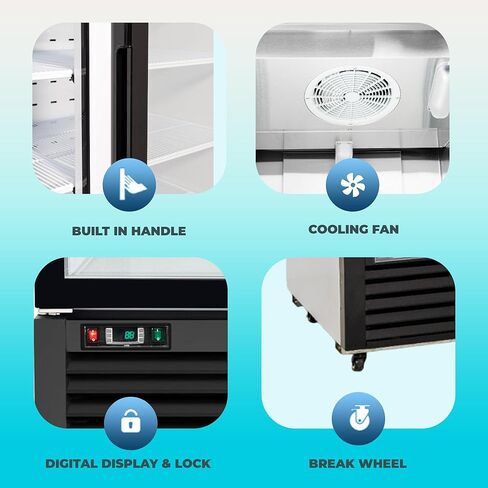 Frigos Premium FGP-RFM-72 82" Swing Glass Door Merchandiser Refrigerator 72 Cu Ft White - Beverage Cooler Ideal for Commercial Kitchen - Commercial Display Fridge Included Liftgate in Kuwait