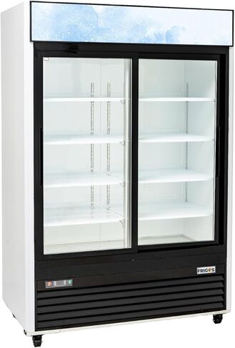 Frigos Premium FGP-RFMS-49 54.4" Two Sliding Glass Door Merchandiser Refrigerator 49 Cu Ft White - Beverage Display Cooler Ideal for Commercial Kitchen - Included Liftgate in Kuwait