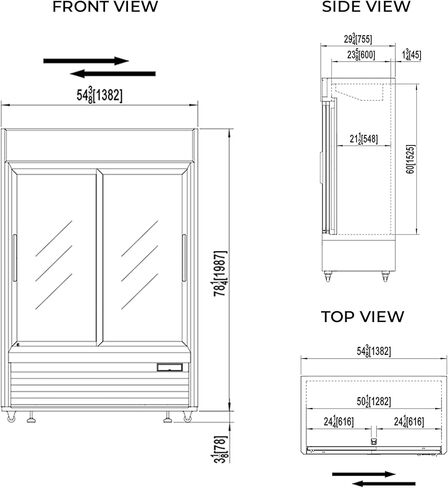 Frigos Premium FGP-RFMS-49 54.4" Two Sliding Glass Door Merchandiser Refrigerator 49 Cu Ft White - Beverage Display Cooler Ideal for Commercial Kitchen - Included Liftgate in Kuwait