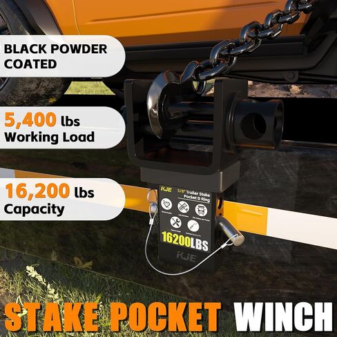 KJE 4 Pack Upgraded Trailer Stake Pocket Winch, Anti-Loss Heavy Duty Flatbed Winch, 16500 LBS Capacity, Compatible with 4 Inch Ratchet Straps for 2x4 Inch Stake Pockets & Flatbed Trucks in Kuwait