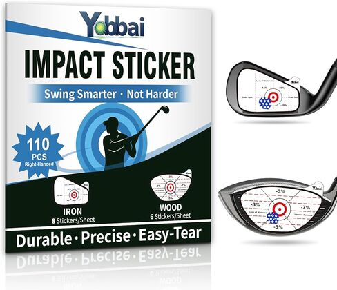 Golf Impact Tape - High-Resolution Strike Stickers for Iron, Wood & Fairway Clubs, Non-Residue, Swing Training Aid Impact Labels in Kuwait