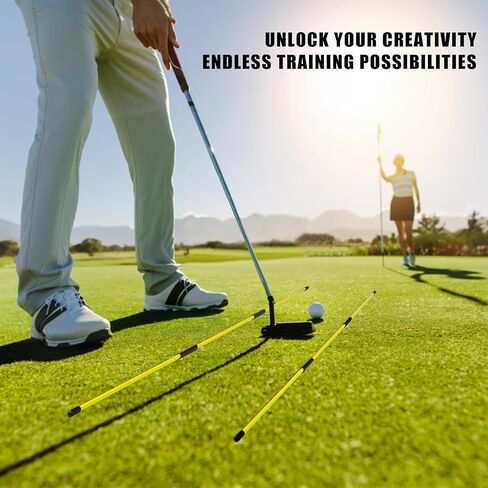 عبوتان من أعواد محاذاة الجولف مقاس 40 بوصة مع قضيب محاذاة نادي الجولف المغناطيسي، تصور يوضح هدف تأرجح الجولف الصحيح، أعواد محاذاة احترافية لممارسة مدرب التأرجح in Kuwait
