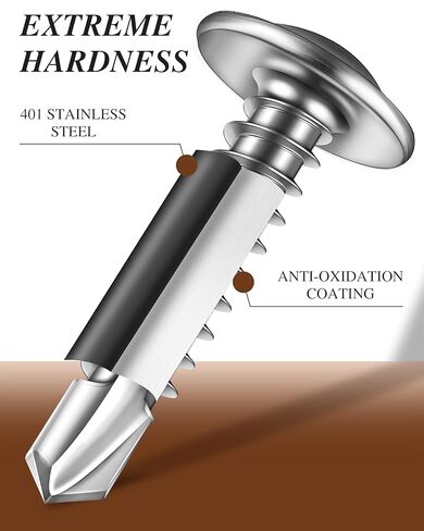 300PCS #10 x 1-1/4" Sheet Metal Screws, Self Tapping Screws for Metal, 410 Stainless Steel Modified Truss Head Fast Self-Drilling Metal Screw with Drill Bit in Saudi Arabia