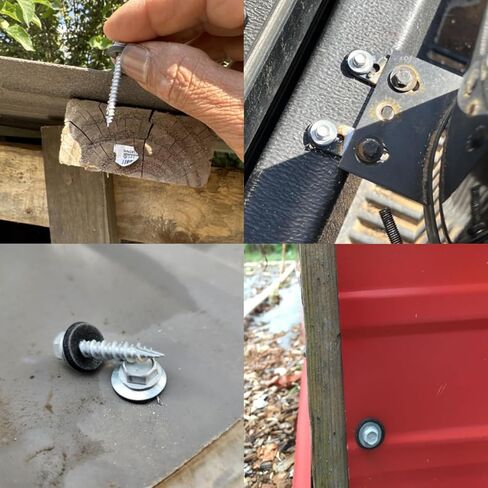 50 Pcs Sliver #10x2-1/2 Metal Roofing Screws Galvanized Hex Head Self-Tapping Screws with EPDM Washer Sharp Point Metal to Wood Siding Corrugated Roofing Screws in Kuwait