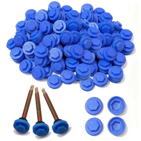 400 Pcs Roof Screw Caps & Covers, Snap-On Plastic Sealer for Metal Roof, UV Resistant - Weatherproof for Outdoor Siding and Construction (Silver Gray) in Kuwait