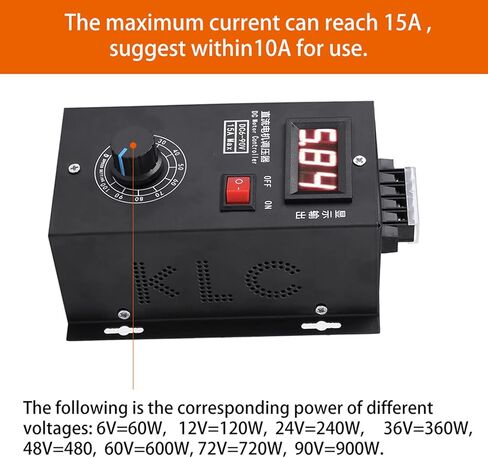 Universal 6V - 90V PWM DC Motor Speed Controller PLC 15A Display Motor Governor with 20A Ceramic for DC Motor in Saudi Arabia