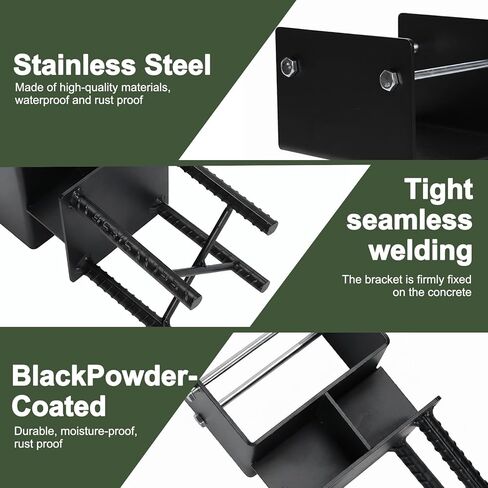 Generic 4pcs Powder-Coated Steel Post Bracket U-Shaped 6x6 Steel Fence Post Inner Size 5.5inx5.5in for Wood Pergola Porch Railing Mailbox Support in Kuwait