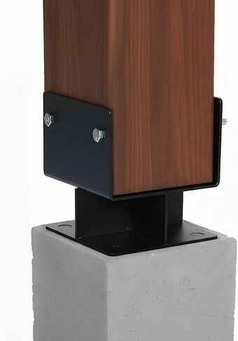 Generic 4pcs Powder-Coated Steel Post Bracket U-Shaped 6x6 Steel Fence Post Inner Size 5.5inx5.5in for Wood Pergola Porch Railing Mailbox Support in Kuwait