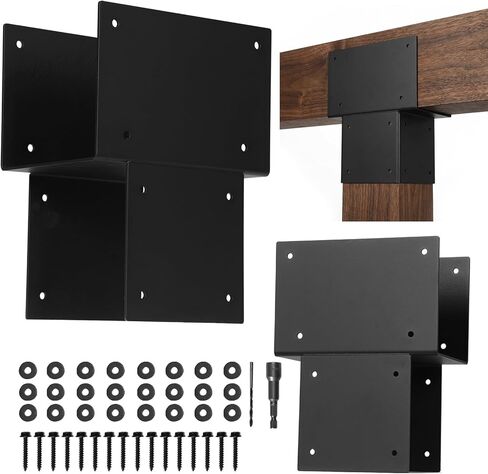 Generic 2 Pack Joist Hanger Brackets 6x6 (Actual 5.5x5.5in) Galvanized Steels Pergola Connector Brackets Post Inside Mount Bracket for Wood Posts Gazebo & Deck Beams in Kuwait