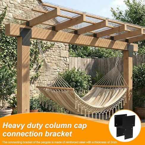 Generic 2 Pack Joist Hanger Brackets 6x6 (Actual 5.5x5.5in) Galvanized Steels Pergola Connector Brackets Post Inside Mount Bracket for Wood Posts Gazebo & Deck Beams in Kuwait