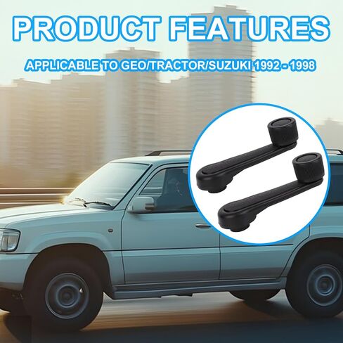 2pcs Manual Window Handle Car, Driver & Passenger Side Replacement Crank Handles for 1992-1998 Geo Tracker Suzuki (Black) in Saudi Arabia