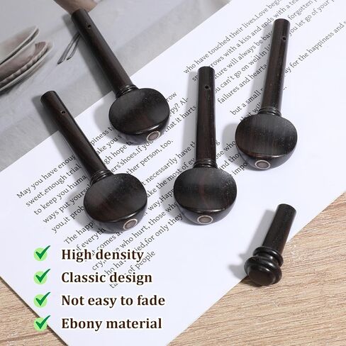 4/4 5 Pcs Violin Tuning Pegs and End Pin Black Violin Parts Violins Accessories for Violins Fiddle Part Replacement in Saudi Arabia