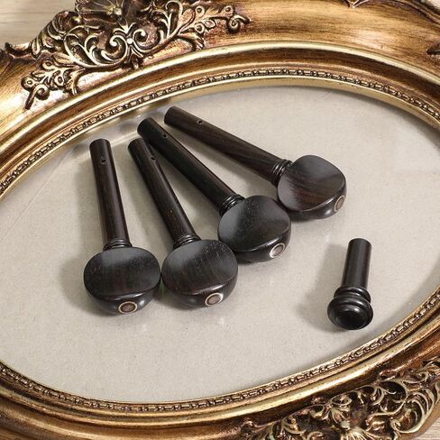 4/4 5 Pcs Violin Tuning Pegs and End Pin Black Violin Parts Violins Accessories for Violins Fiddle Part Replacement in Saudi Arabia
