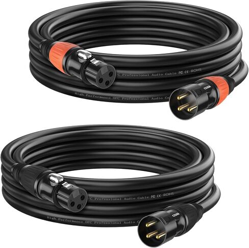 DMX Cable 10ft 6 Pack, 3-Pin XLR Gold-Plated Male to Female Flexible Cables, Compatible with Microphone, Stage Light DMX512, Mic Mixer, Band and More, Multi-Color in Saudi Arabia