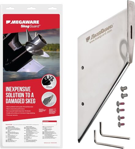 MEGAWARE KEELGUARD 27221 SKEGGUARD Fits Volvo SX Single Prop 1995-2006 (NO SX-A) 316 Marine-Grade Stainless Steel Guard Protector with Drain, Prevent Ramp Dragging Damage, DIY Fix Broken Skeg in Saudi Arabia