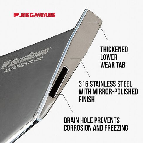 MEGAWARE KEELGUARD 27221 SKEGGUARD Fits Volvo SX Single Prop 1995-2006 (NO SX-A) 316 Marine-Grade Stainless Steel Guard Protector with Drain, Prevent Ramp Dragging Damage, DIY Fix Broken Skeg in Saudi Arabia