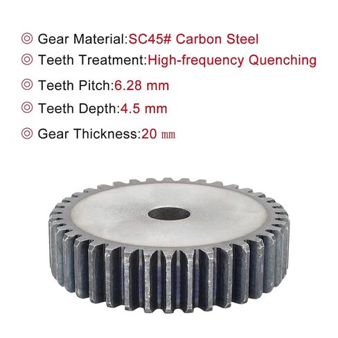 ترس 2M-34T/35T/36T/37 T عملية Hole12mm ترس ترس منخفض الكربون من الصلب إجمالي الارتفاع 20 مم 1 قطعة (37 T-Rough Hole-14mm) in Saudi Arabia