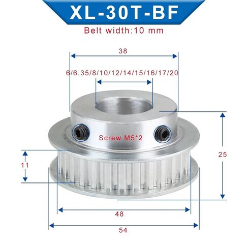 XL-30 T Timing Pulley Bore 6/6.35/8/10/20mm Teeth Pitch 5.08mm Aluminum Pulley Wheel Teeth Width 11mm 1Pcs(17 mm) in Saudi Arabia