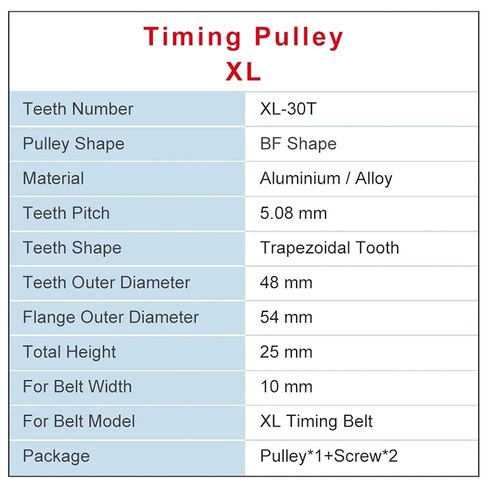 XL-30 T Timing Pulley Bore 6/6.35/8/10/20mm Teeth Pitch 5.08mm Aluminum Pulley Wheel Teeth Width 11mm 1Pcs(17 mm) in Saudi Arabia