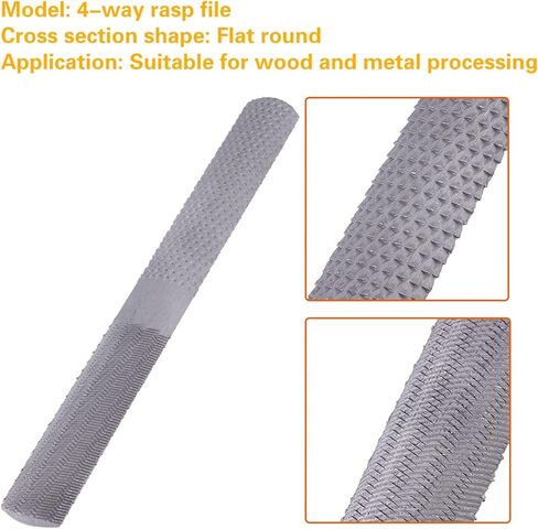 4 Way Wood Rasp File, 4 in 1 Steel Flat Rasp File Half Round Carpentry Woodworking Hand Tool for Carpentry Woodworking 8inch/200mm in Saudi Arabia