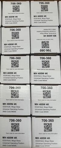 تقنية ESPEN 10 قطع 706-360 MH400/U/ED28/4K/E39 سترة خارجية مخفضة 400 وات ED28 مصباح هاليد معدني قياسي بقاعدة موجول موضع التشغيل العالمي رمز Ansi M59/E in Kuwait