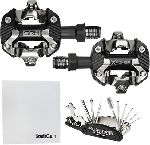 دواسة عداد الطاقة SRM X-Power MTB، متوافقة مع SPD من جانب واحد، عمود دوران طويل، دقة ±2%، بلوتوث وANT+، قابلة لإعادة الشحن، تتضمن مجموعة أدوات StarlitGem المتعددة وقطعة قماش للتنظيف in Saudi Arabia