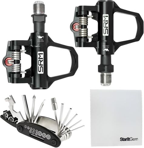دواسات عداد الطاقة أحادية الجانب من SRM X-Power Road، متوافقة مع SPD-SL، دقة ±2%، ارتفاع المكدس 9.75 مم، بلوتوث وANT+، مجموعة أدوات متعددة StarlitGem وقطعة قماش للتنظيف متضمنة in Saudi Arabia