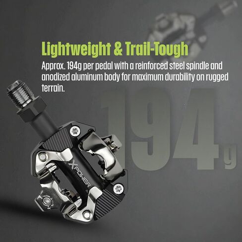 دواسات عداد الطاقة SRM X-Power MTB، عداد طاقة لركوب الدراجات متوافق مع SPD مزدوج الجوانب، مغزل طويل، بلوتوث ANT+، قابل لإعادة الشحن، تصميم معدني جاهز للمسار، مع مجموعة أدوات متعددة StarlitGem وقطعة قماش للتنظيف in Saudi Arabia