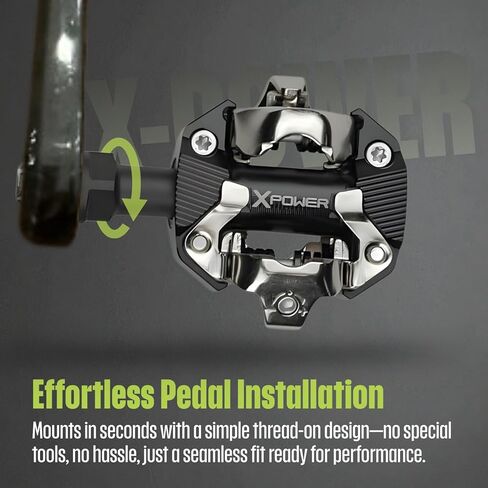 دواسات عداد الطاقة SRM X-Power MTB، عداد طاقة لركوب الدراجات متوافق مع SPD مزدوج الجوانب، مغزل طويل، بلوتوث ANT+، قابل لإعادة الشحن، تصميم معدني جاهز للمسار، مع مجموعة أدوات متعددة StarlitGem وقطعة قماش للتنظيف in Saudi Arabia