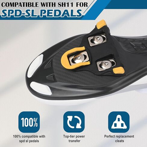 SPD SL Cleat Sets 6° Float (4 Pack) - متوافق مع دواسات الطريق Shimano SPD-SL، مشبك سهل للداخل/الخارج، مرابط متينة لأحذية ركوب الدراجات ذات 3 فتحات in Saudi Arabia