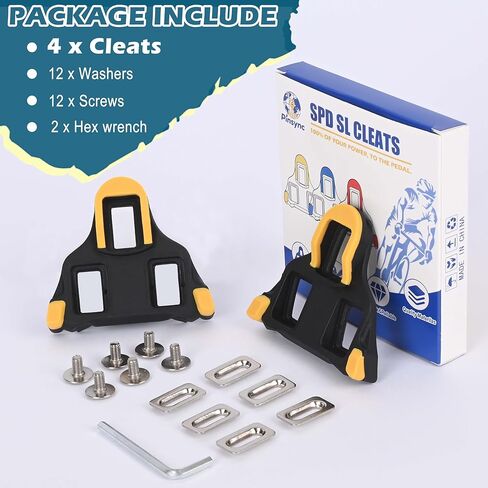 SPD SL Cleat Sets 6° Float (4 Pack) - متوافق مع دواسات الطريق Shimano SPD-SL، مشبك سهل للداخل/الخارج، مرابط متينة لأحذية ركوب الدراجات ذات 3 فتحات in Saudi Arabia